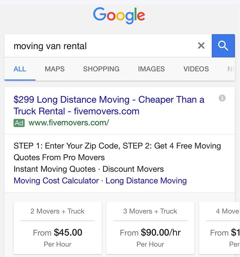 price extensions